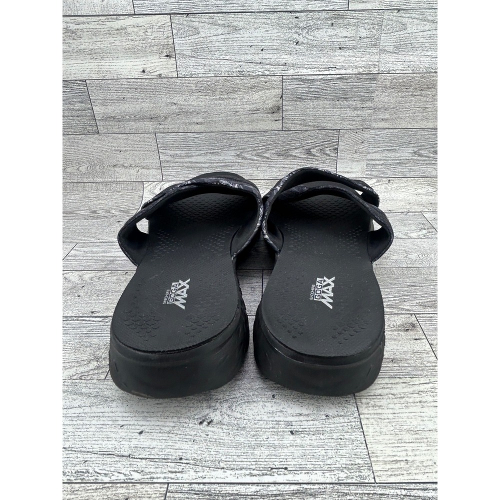 Skechers On-The-Go MAX Black Criss Cross Slides Comfort Sandals Women's Size 9 - Picture 5 of 11